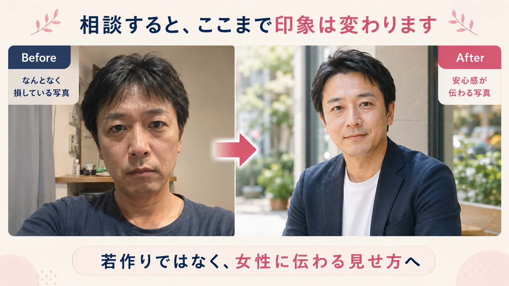 プロフィール全体を整えることで印象が変わるイメージ