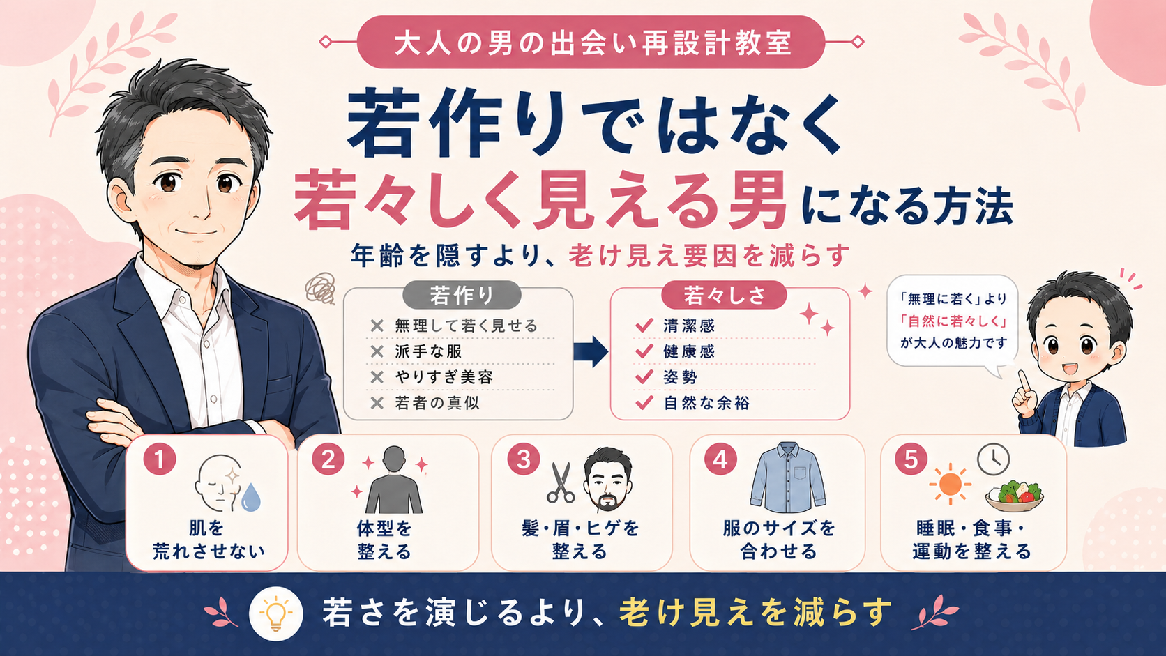 若作りではなく若々しく見える男になる方法のアイキャッチ画像