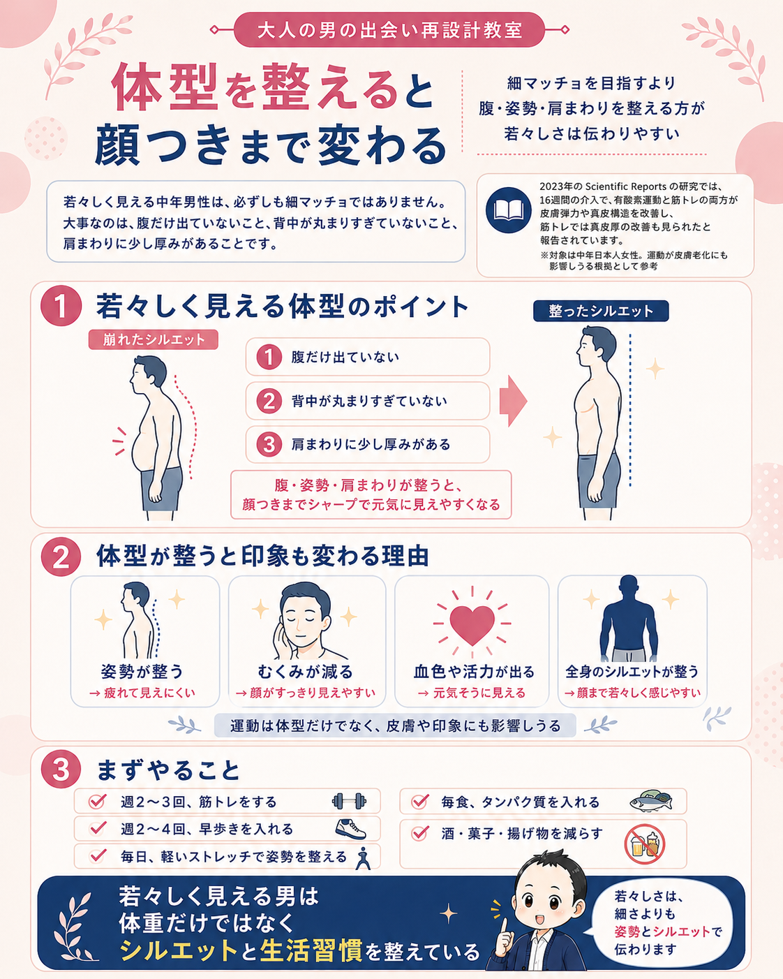 体型を整えると顔つきまで変わる理由と実践ポイントを整理したインフォグラフィック